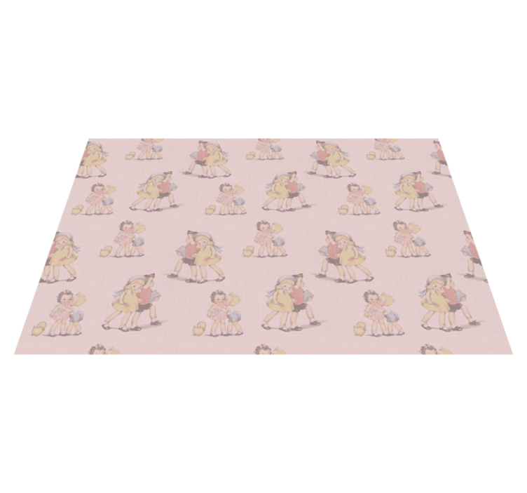 Retro Playful Friends kids vinyl carpet - TenStickers
