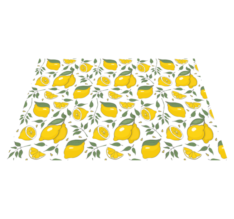 Lemon floral pattern kitchen vinyl carpet - TenStickers