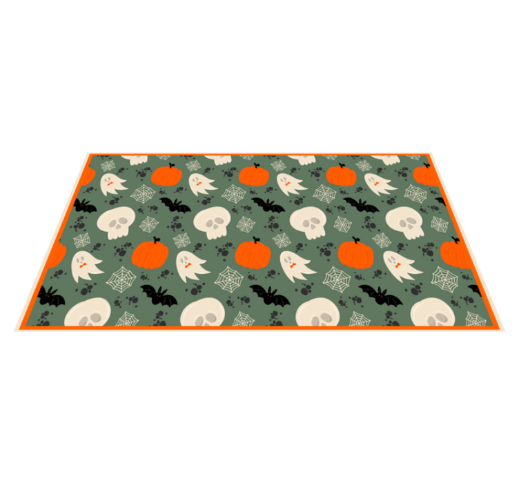Spooky Pumpkin Pattern halloween vinyl carpet - TenStickers
