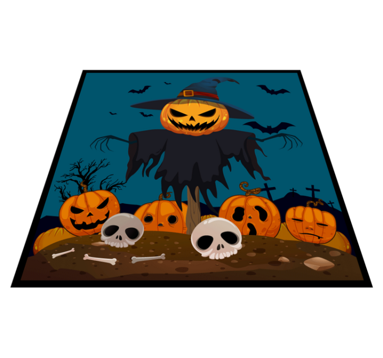 Haunting Pumpkin Scene halloween vinyl carpet - TenStickers