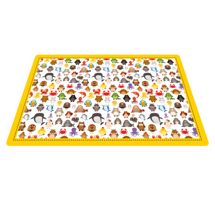 Adorable Creature Figures animal vinyl carpet - TenStickers