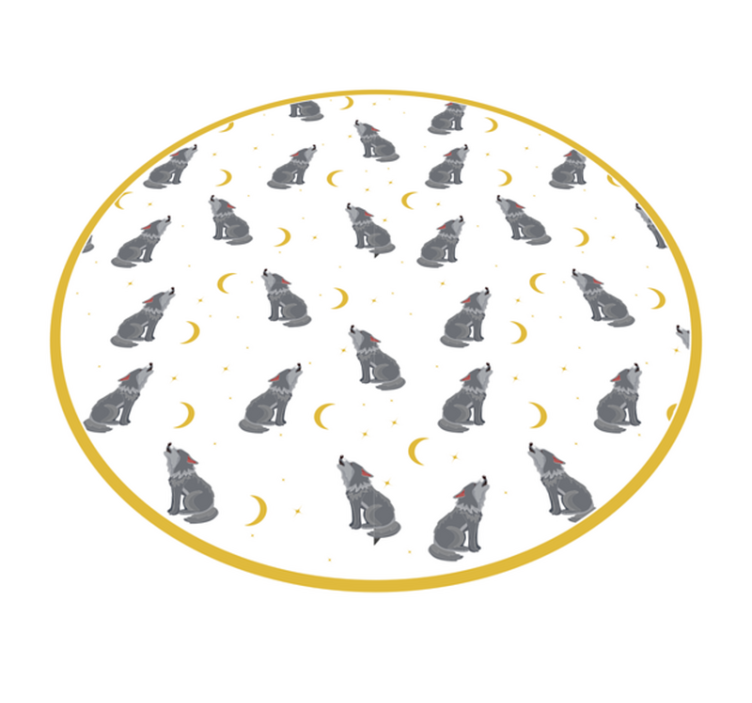 Wolf Moon Pattern animal print vinyl carpet - TenStickers