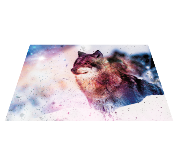 Cosmic wolf image animal vinyl carpet - TenStickers