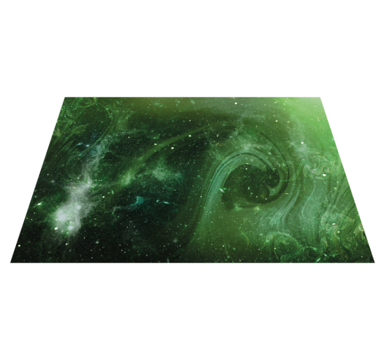 Cosmic green swirl star vinyl carpet - TenStickers
