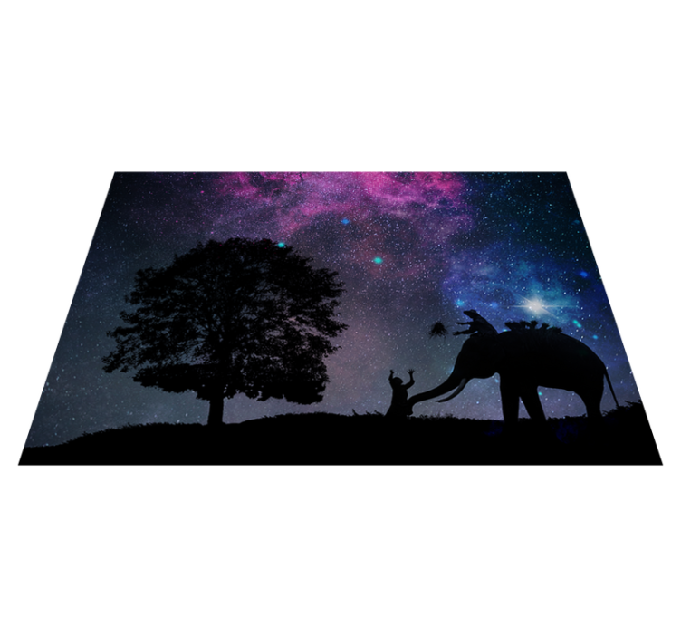 Cosmic elephant adventure animal vinyl carpet - TenStickers