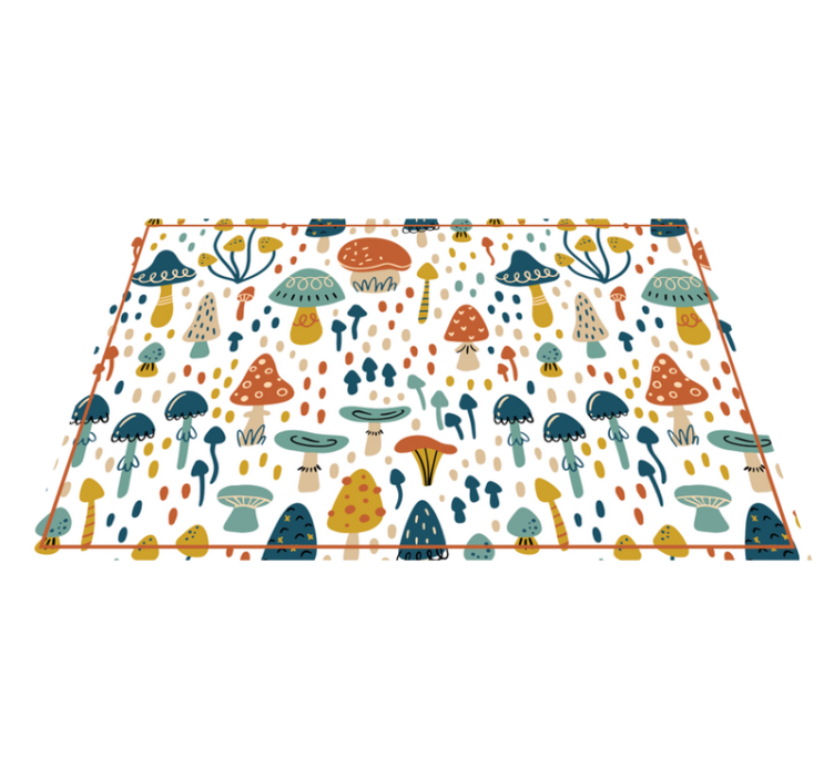 Colorful Mushroom Theme kids vinyl carpet - TenStickers
