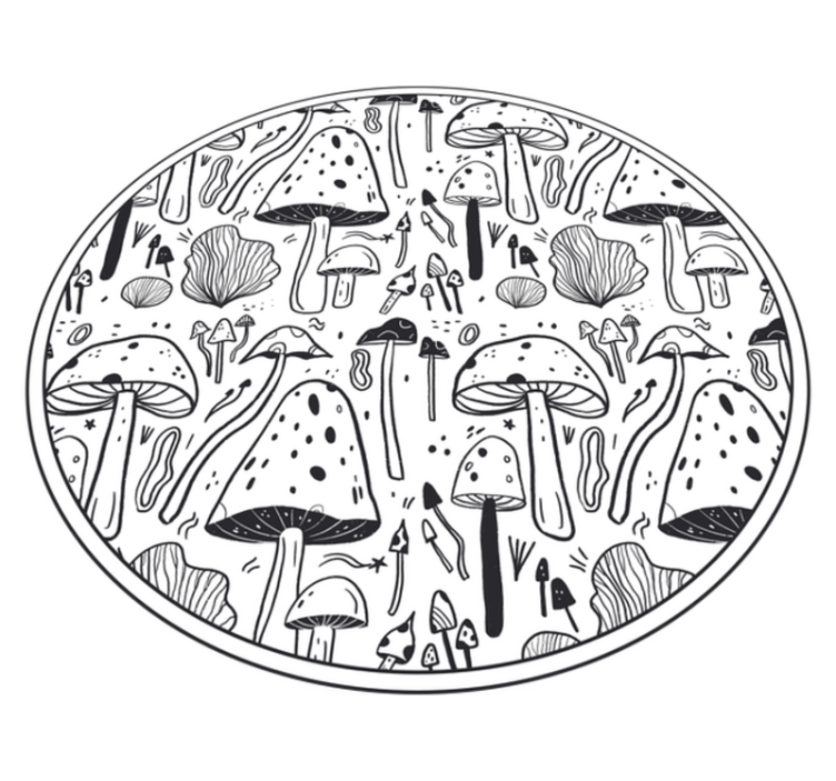 Black and white fungi nature vinyl carpet - TenStickers
