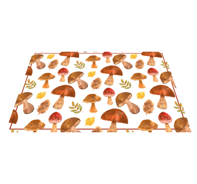 Mushroom & Leaf nature vinyl carpet - TenStickers
