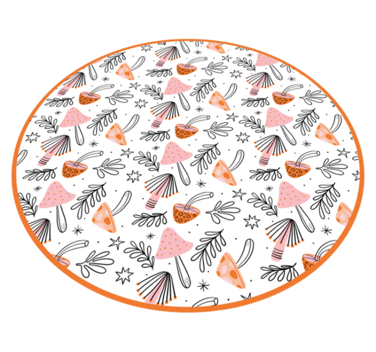 Nordic mushroom motif floral vinyl carpet - TenStickers