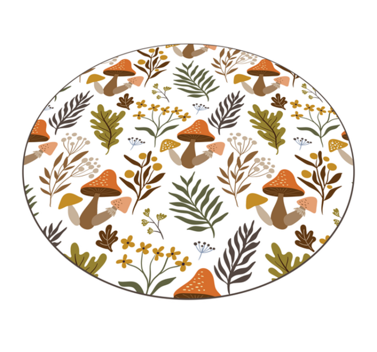 Delightful mushroom motif floral vinyl carpet - TenStickers