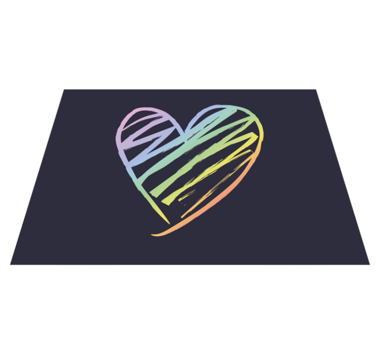 Rainbow heart teen vinyl carpet - TenStickers