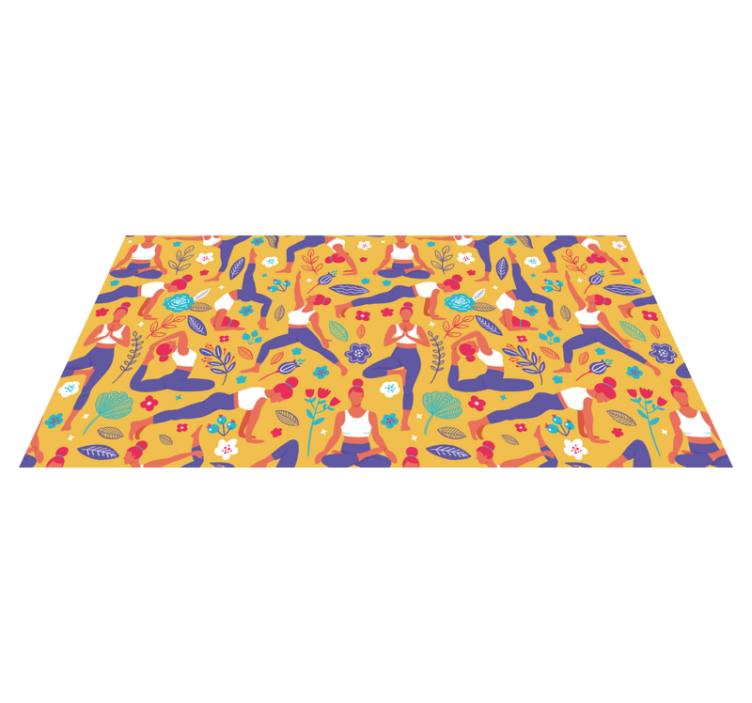 Vibrant Yoga Motifs teen vinyl carpet - TenStickers