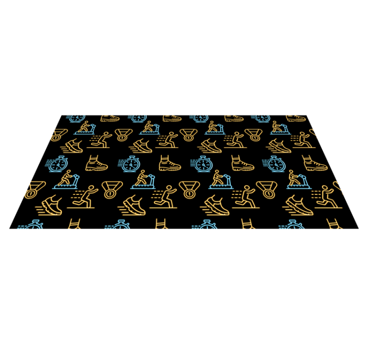 Fitness icons pattern teen vinyl carpet - TenStickers
