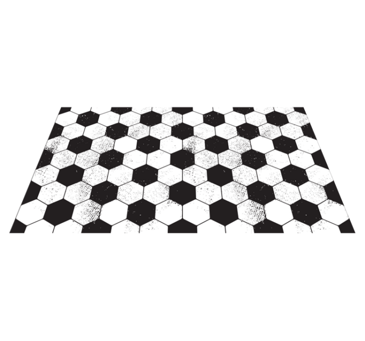 Black and white hexagonal geometric vinyl carpet - TenStickers