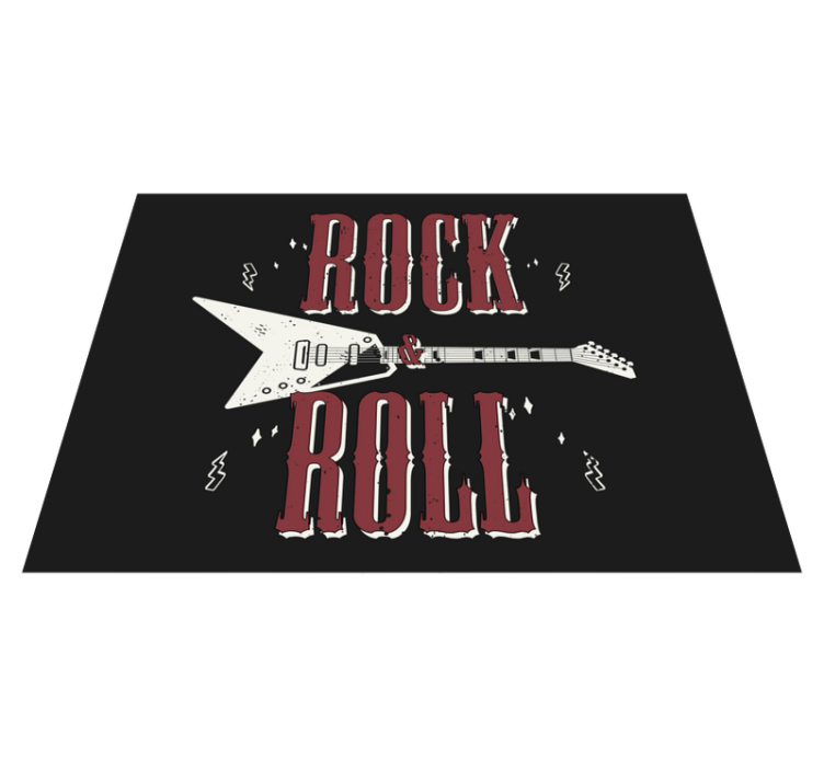 Rock roll electric guitar custom vinyl carpet - TenStickers