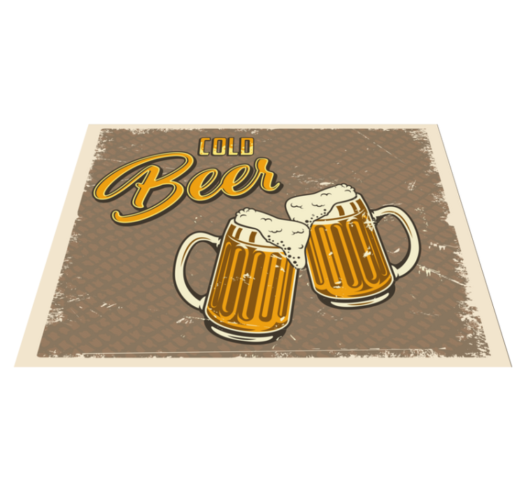 Cold Beer Mugs vintage vinyl carpet - TenStickers