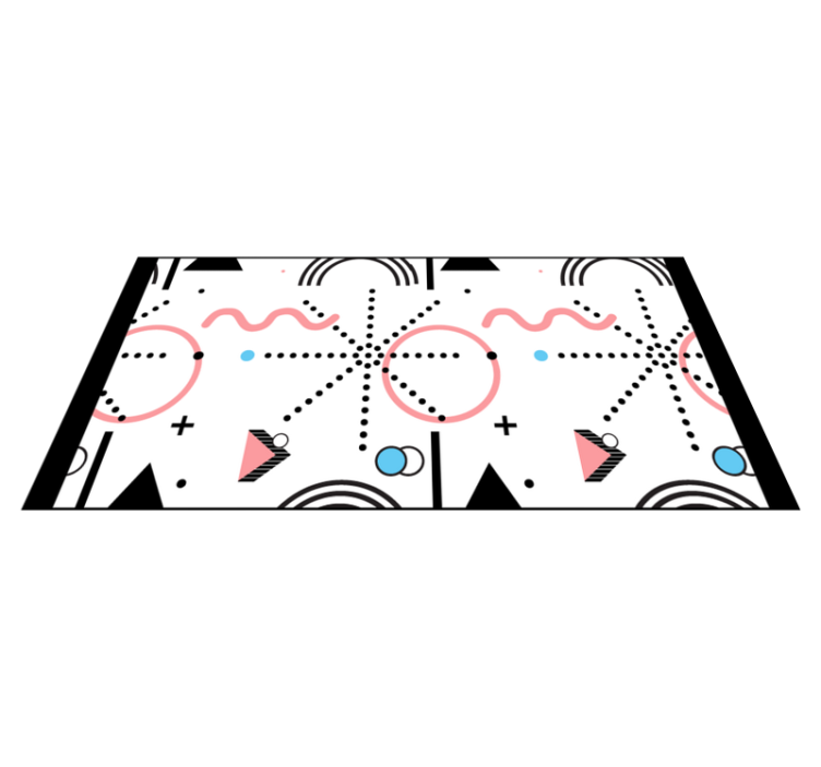 White geometric pattern modern vinyl carpet - TenStickers