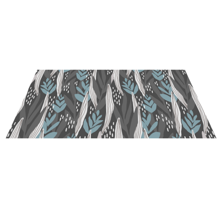 LEAFY PATTERNS IN AQUA nature vinyl carpet - TenStickers