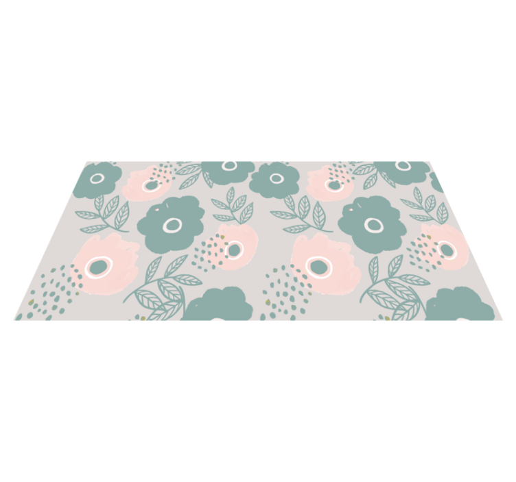 Floral vinyl carpet with botanical leaf design - TenStickers