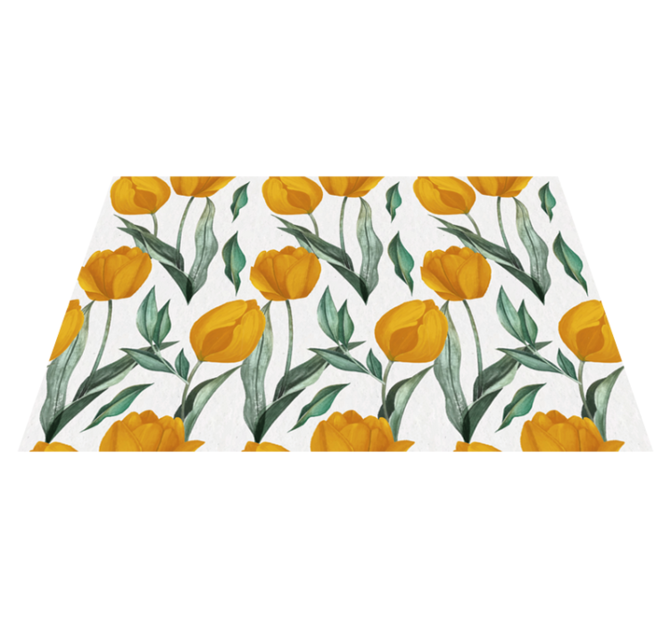 Bright Yellow Tulips floral vinyl carpet - TenStickers