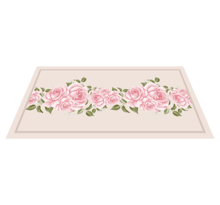PINK ROSE BORDER floral vinyl carpet - TenStickers