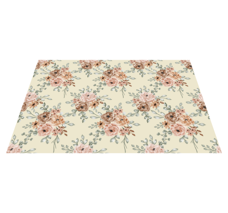 Beige nature floral vinyl carpet - TenStickers