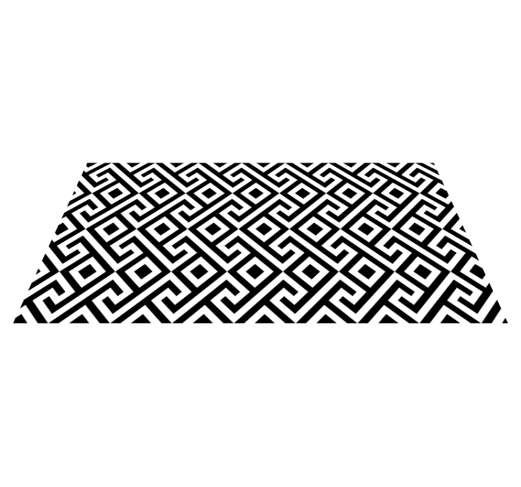 Bold black and white pattern geometric vinyl carpet - TenStickers