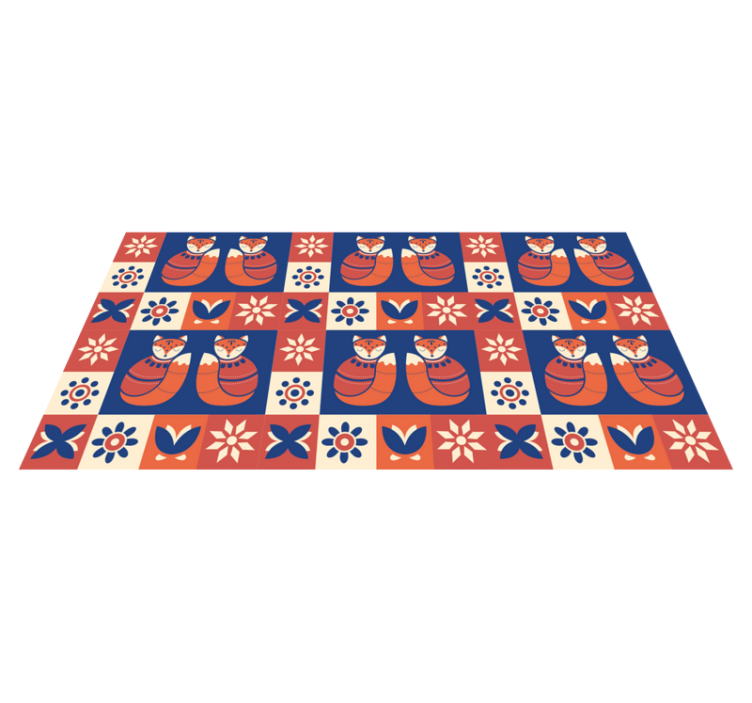 Colourful Fox Patterns kids vinyl carpet - TenStickers