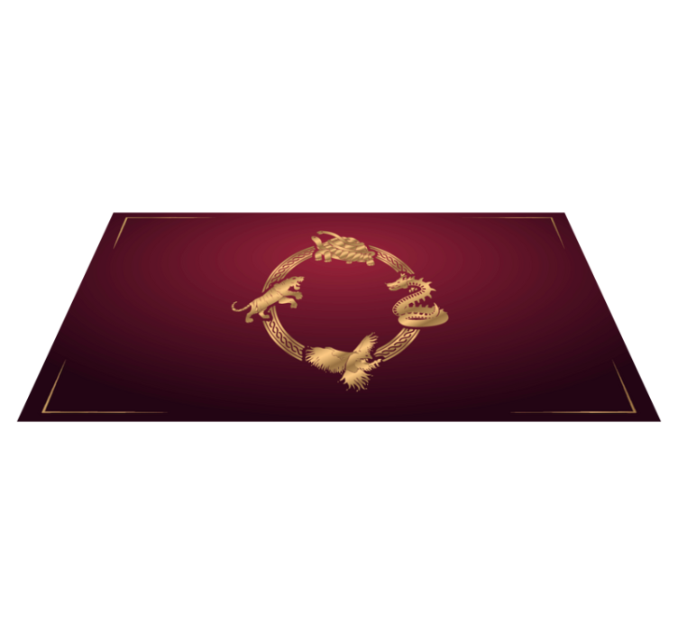 Golden zodiac circle ethnic vinyl carpet - TenStickers