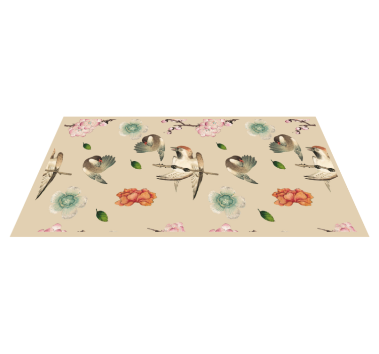 Birds and flowers animal vinyl carpet - TenStickers