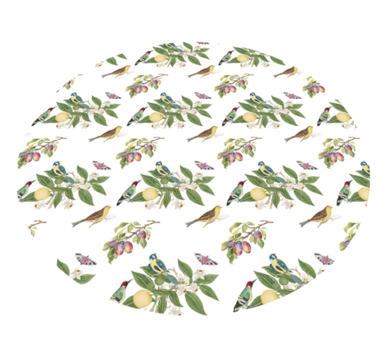 Colorful Bird Patterns circular vinyl carpet - TenStickers