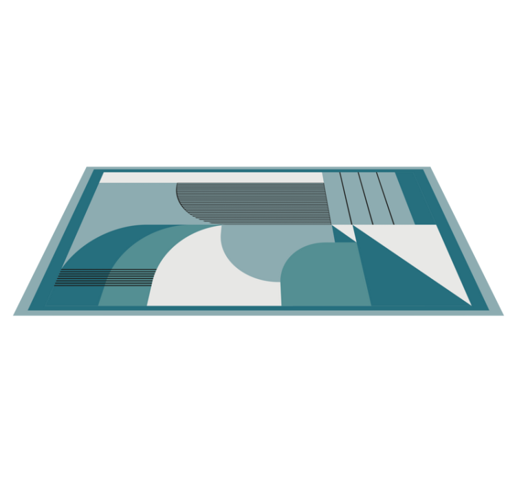 Blue abstract geometric shapes modern vinyl carpet - TenStickers
