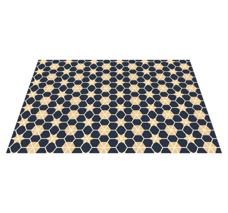 Hexagon star pattern geometric vinyl carpet - TenStickers