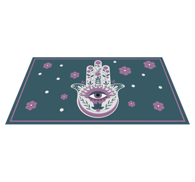 Hamsa Hand Style mandala vinyl carpet - TenStickers