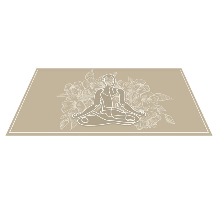 Meditative Floral Silhouette nature vinyl carpet - TenStickers