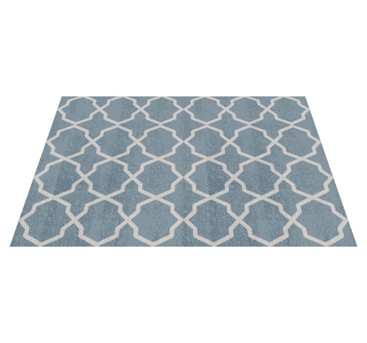 Geometric Blue Motif tile vinyl carpet - TenStickers