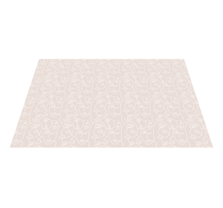 Minimalist Line Faces modern vinyl carpet - TenStickers