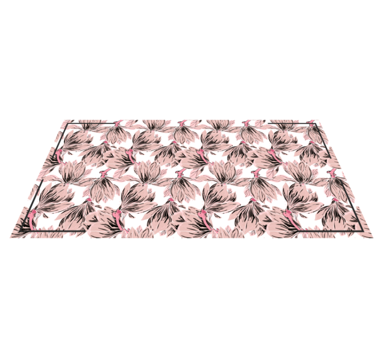 Blush Blossom Motif floral vinyl carpet - TenStickers