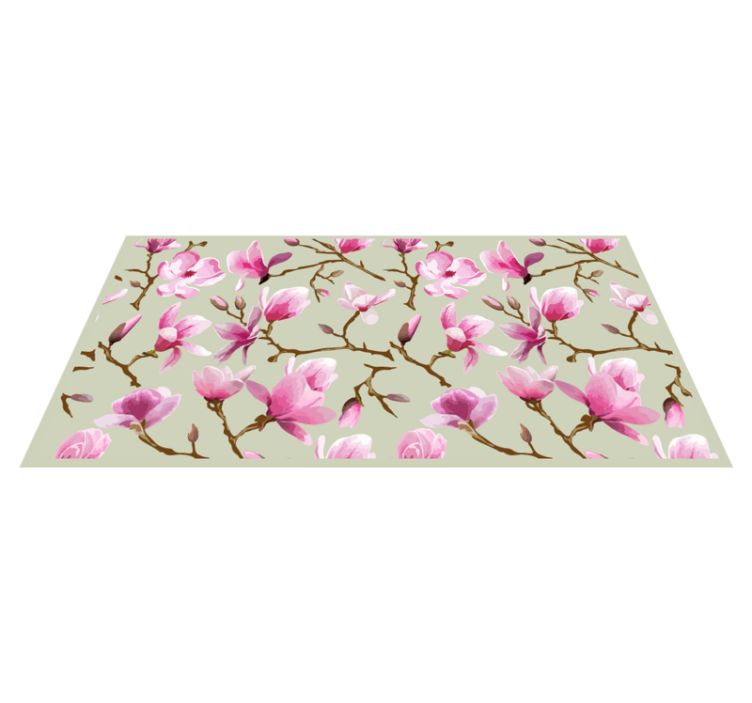 Pink Magnolia floral vinyl carpet - TenStickers