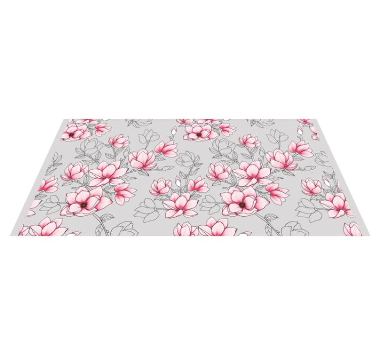 PINK BLOSSOM PATTERN floral vinyl carpet - TenStickers