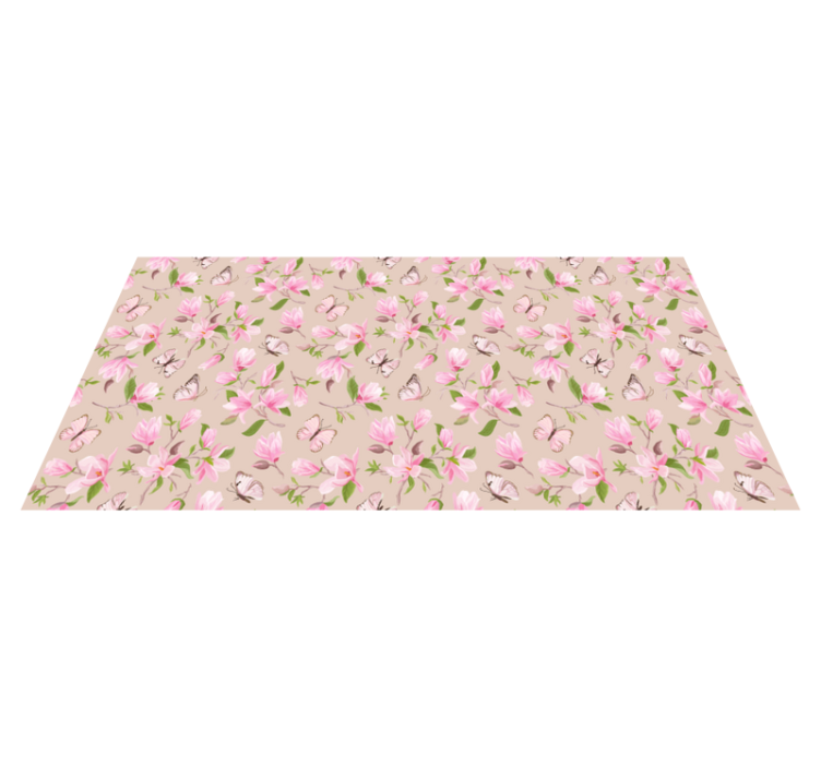 Blossoming Butterfly Theme floral vinyl carpet - TenStickers