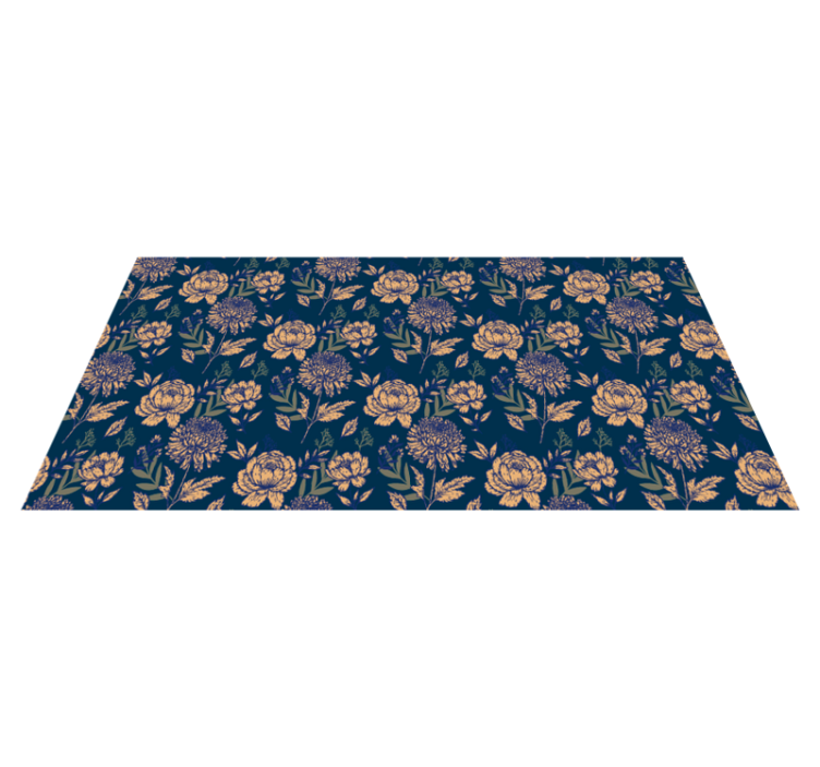 Delicate blue print floral vinyl carpet - TenStickers