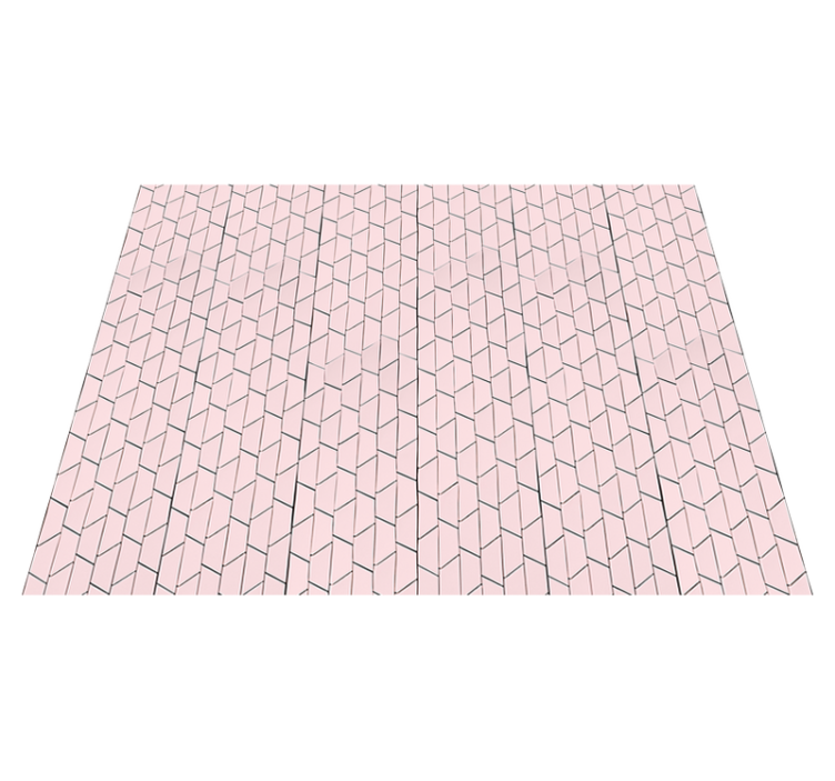 Pink geometric style tile vinyl carpet - TenStickers