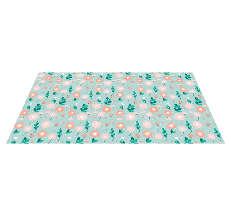 Floral vinyl carpet in blooming spring design - TenStickers