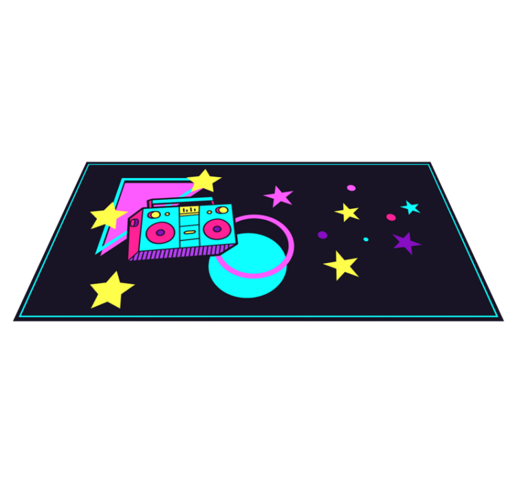 Colorful Boombox Graphic vintage vinyl carpet - TenStickers