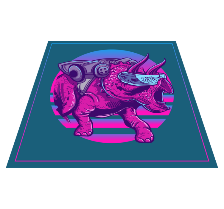 Cybernetic Rhino Illustration animal vinyl carpet - TenStickers