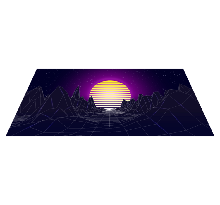 Retro Futuristic Landscape modern vinyl carpet - TenStickers