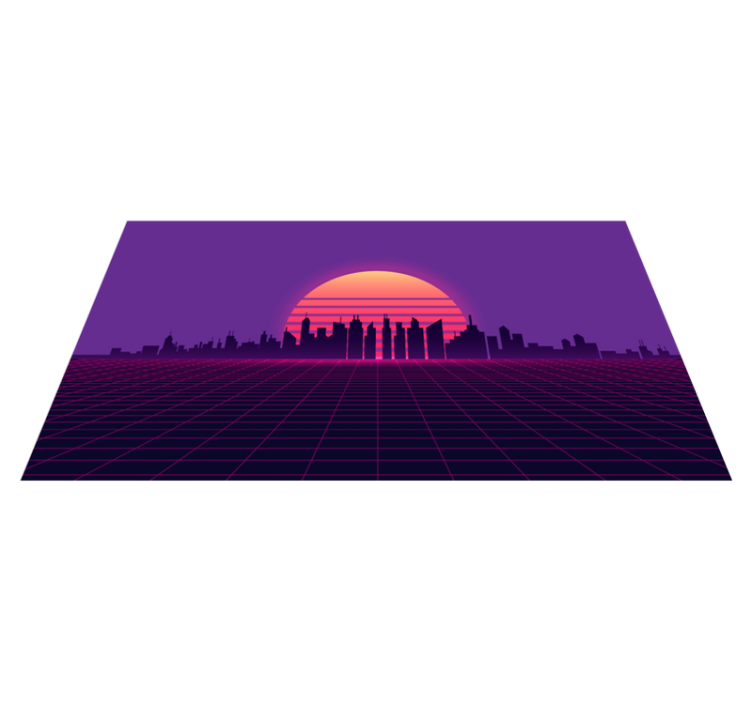 Retro Sunset Grid modern vinyl carpet - TenStickers