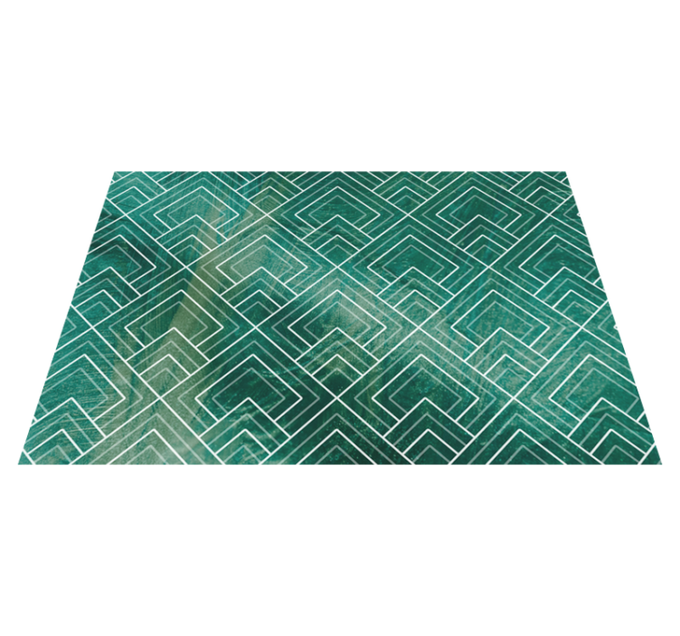 Geometric Green Chevron tile vinyl carpet - TenStickers