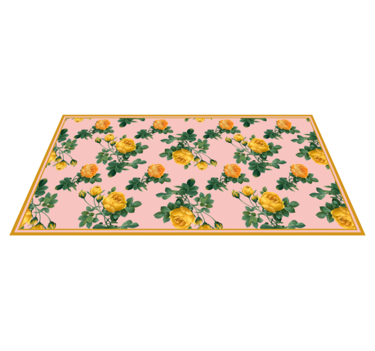 Yellow Rose Botanical floral vinyl carpet - TenStickers